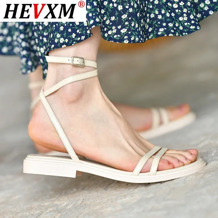 

2021 Women's Sandals Fashionable and Versatile Simple Ankle Straps Trendy Temperament Literary Style Women's Sandals size 35-40