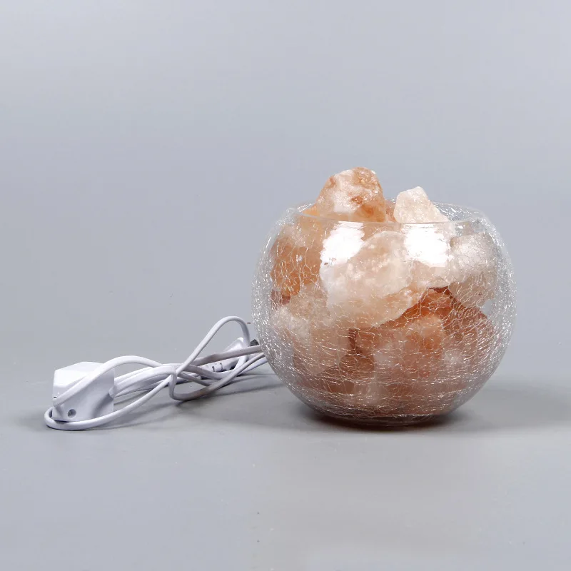 Светильник из хрустального стекла с трещинами льда лампа гималайской соли