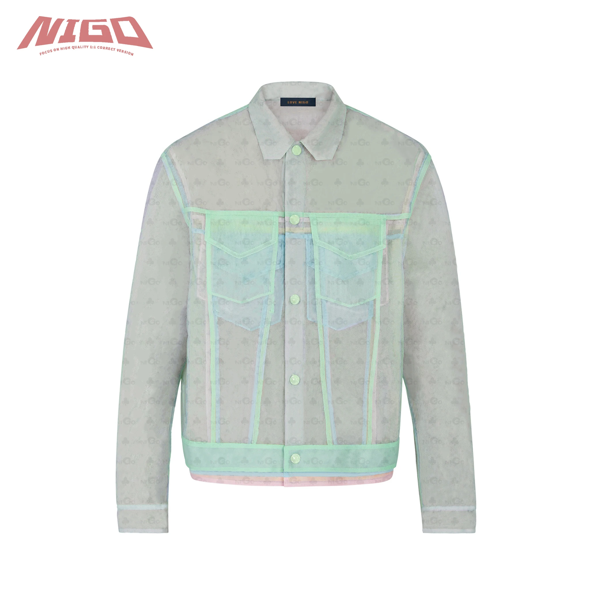 

NIGO L 21ss сетчатая куртка, футболка # nigo556
