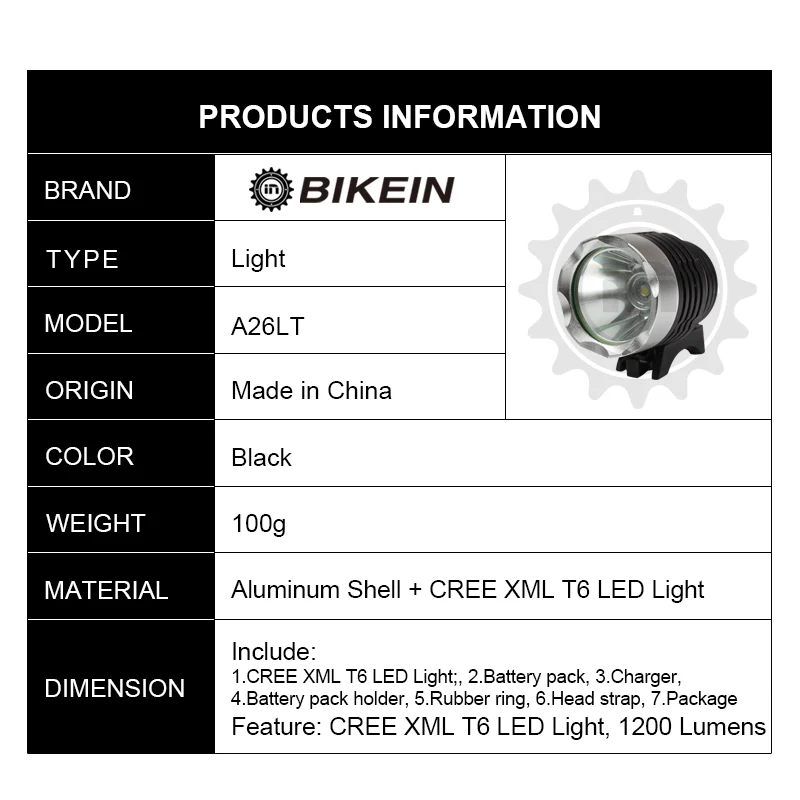 1200LM CREE XML T6 светодиодный головной светильник для спорта на открытом воздухе и