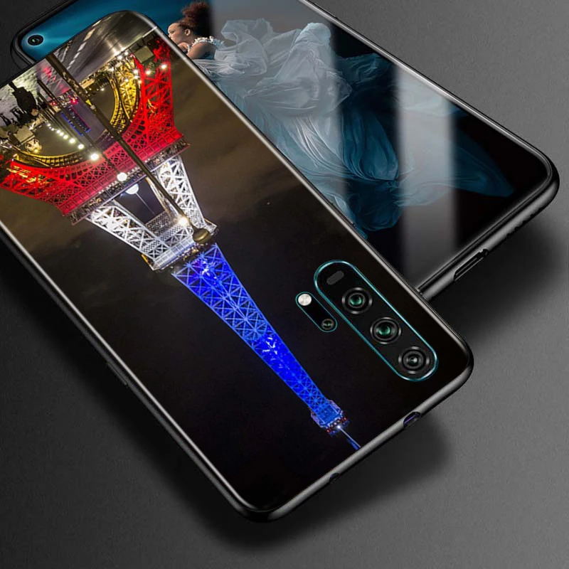 Beautiful Eiffel tower for Honor 30S 30i 30 View V 20 Pro 5G 20S 20E 10X 10 10i 9N 9C 9S 9X Lite Black Phone Case