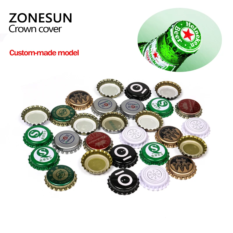 

ZONESUN 100pcs/lot Assorted Colors Beer bottle cap beer lid for DIY homebrew beer tool Gold/ Black/ Silver