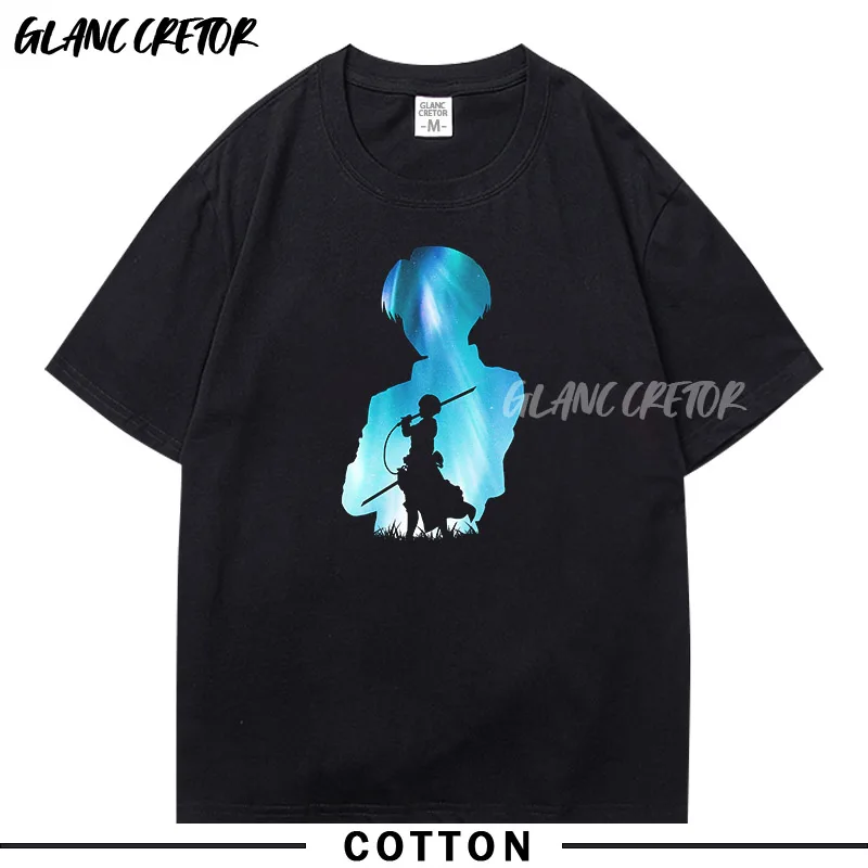 Футболка мужская с принтом атака на Титанов модная тенниска круглым вырезом