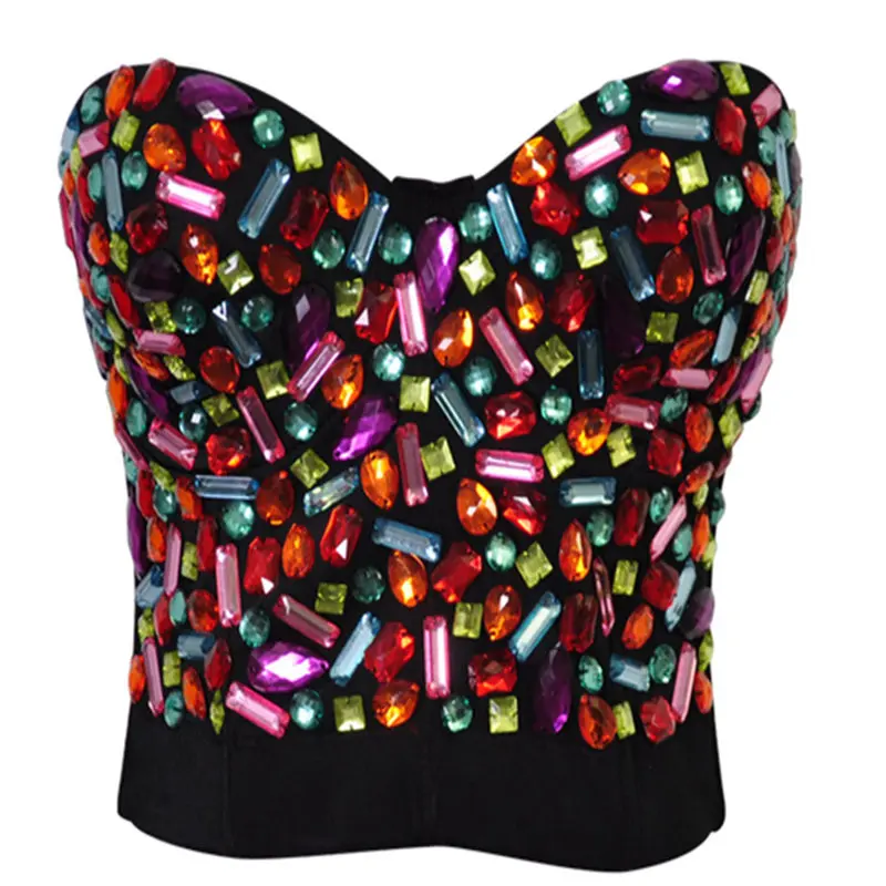 

GX8888 Wholesale 2020 Women Clothing Vendor Colorful Diamond Chest Corset
