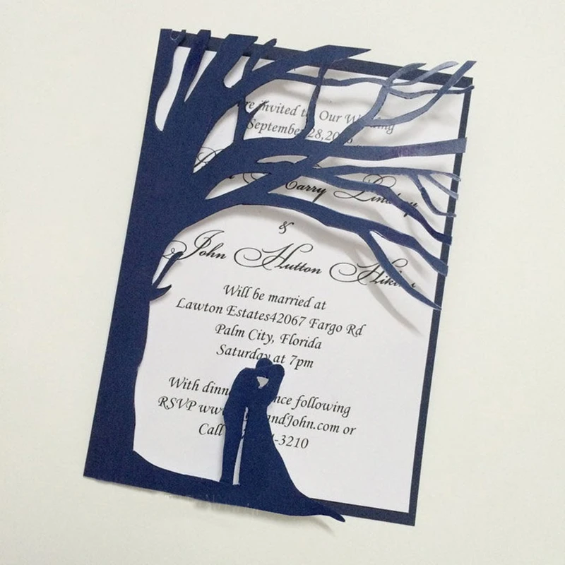 Свадебные металлические резные штампы Скрапбукинг дерево приглашение с женихом