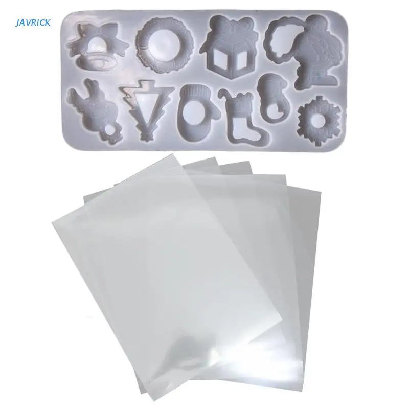 

X7XB Christmas Quicksand Keychain Epoxy Resin Mold Hanging Ornaments Silicone Mould