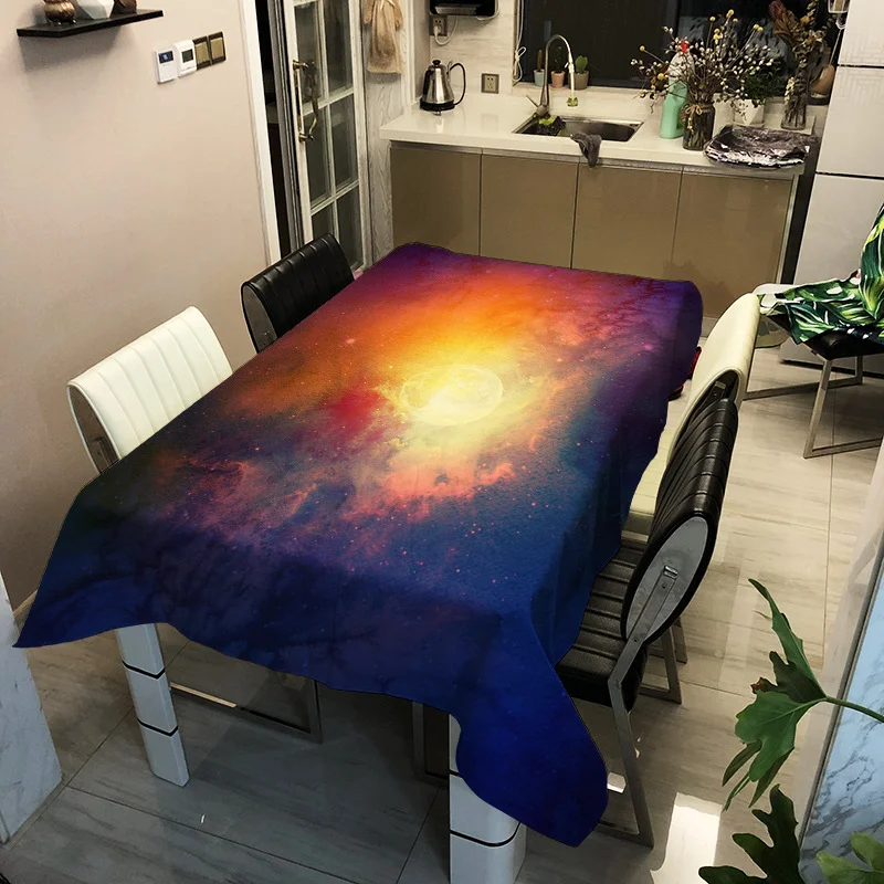 

Printed starry sky color washable decorative household waterproof tablecloth