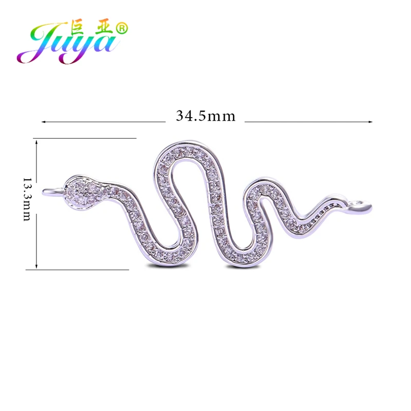 White Gold Juya DIY Ювелирные компоненты поставки кубического циркония Дракон Цветок Хамса Разъем аксессуары для женщин серьги браслет Изготовление - Цвет: White Gold