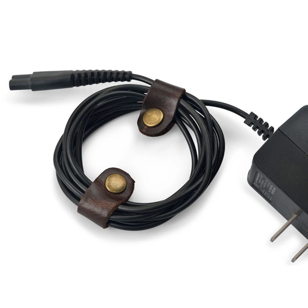 

Leather Headphone Earphone Earbud Cable Tie Cord Wrap Winder Organizer Holder Leather Cable Cord Winder Holder