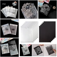 5pcsset soft magnetic sheet and button plastic folder bag scrapbook cutting dies stamps storage bag transparent bag 1419 5cm
