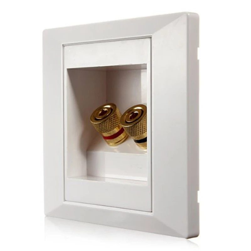SODIAL(R)Wall Socket Connection Port with 2 Jack Speaker White Promotion | Строительство и ремонт