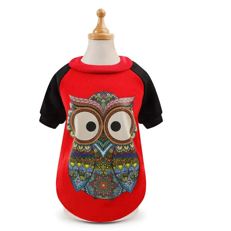 Red Owl Французские franse одежда для бульдога Чихуахуа щенок Пальто Толстовка для york Мальты, толстовка с капюшоном для собаки, бульдог спасательный жилет - Цвет: Red Owl