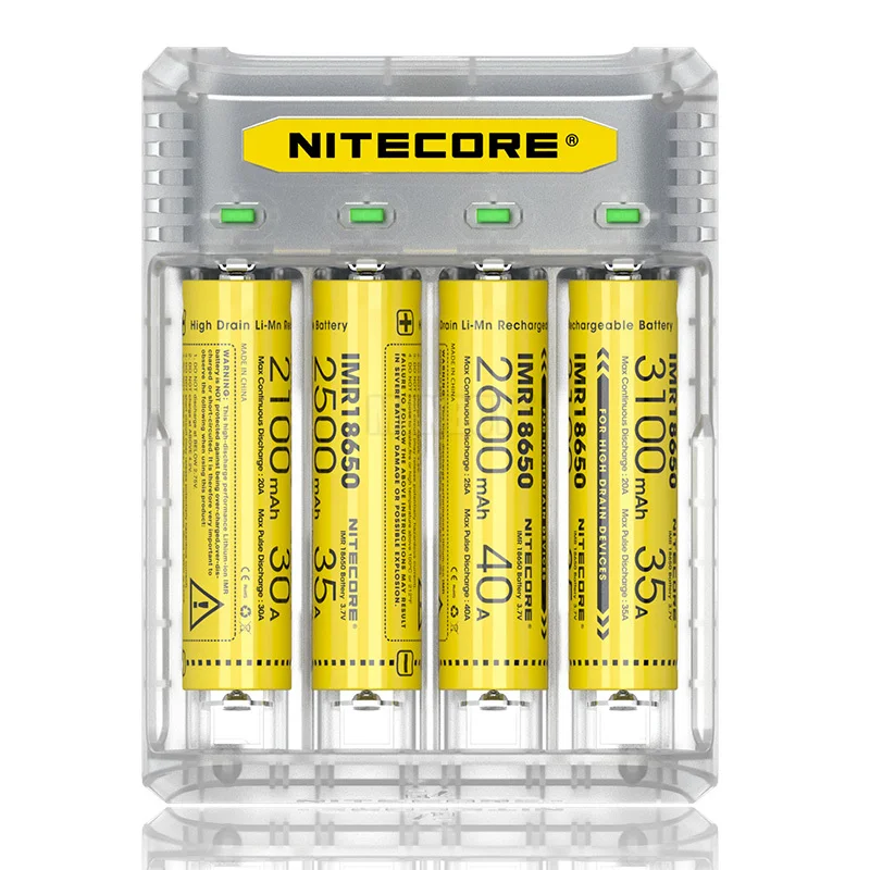 Лидер продаж быстрое зарядное устройство NITECORE Q4 4 Bay 4A Li Ion IMR Nicd CR123A 16340 10440 AAA 14500 18650