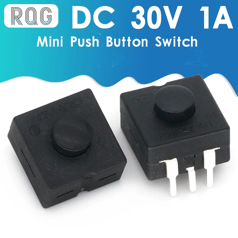 10 шт. DC 30V 1A 3Pin черный Мини кнопочный переключатель для электрического фонарь 3P