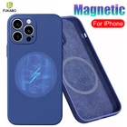 Магнитный жидкий силиконовый чехол для iPhone 13 11 12 Pro Max XS XR X 8 Plus SE 2020 12 13 Mini