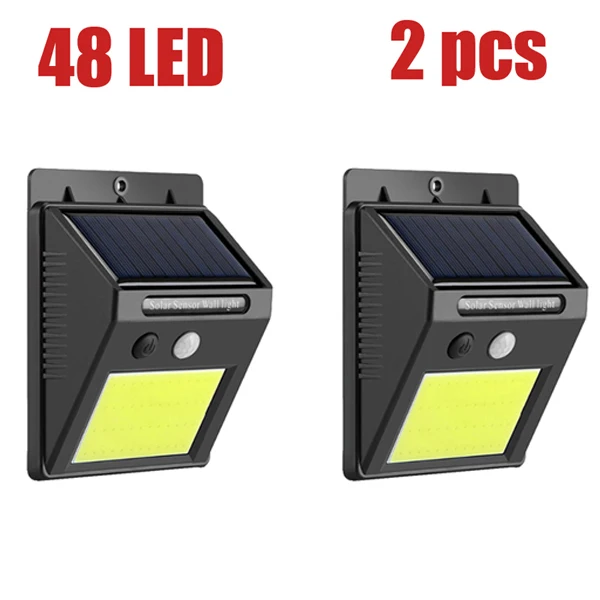 White Light 2pcs A2 солнечные лампы Открытый сад 48COB светодиодный освещение водонепроницаемый PIR датчик движения lanten для дома сад улица Двор Путь - Испускаемый цвет: White Light 2pcs