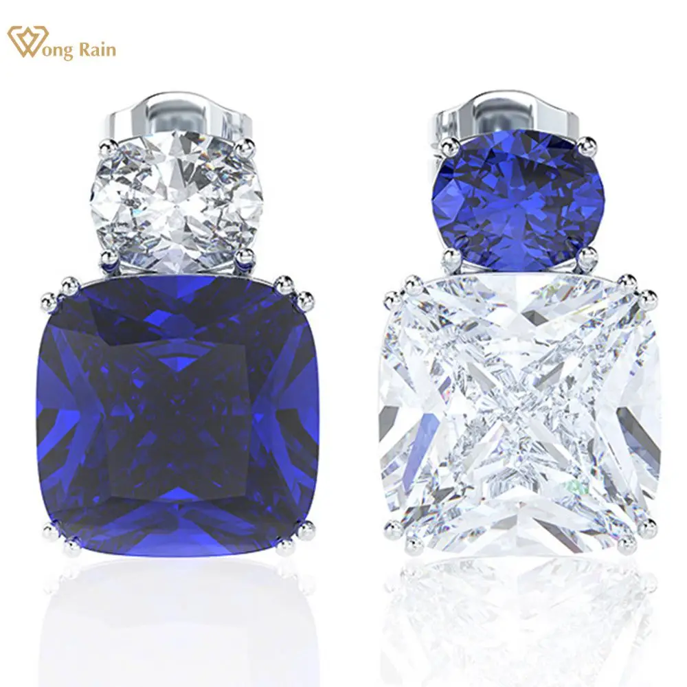 

Wong Rain Vintage 100% 925 Sterling Silver Created Moissanite Sapphire Gemstone Diamonds Earrings Ear Studs Jewelry Wholesale
