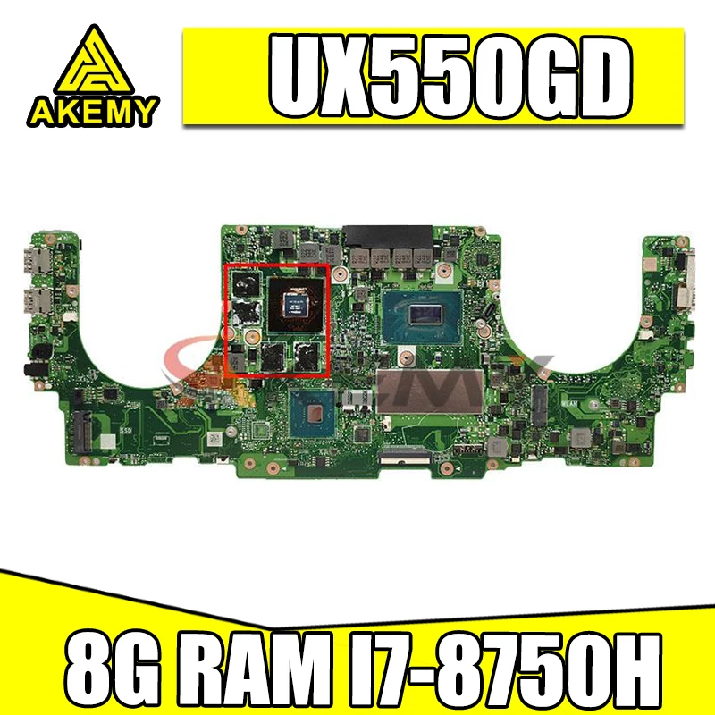 

UX550GD MB._8G/I7-8750H/AS Mainboard GTX1050-4GB For ASUS ZenBook Pro UX550G UX550GE UX550GD Laptop Motherboard