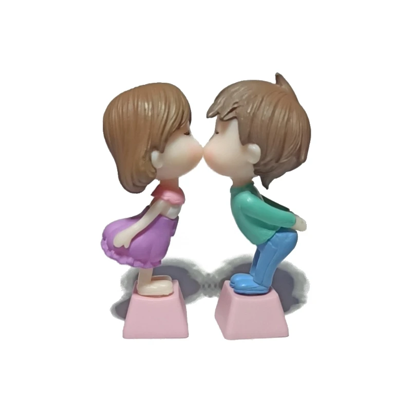 

2Pcs DIY Cartoon Couple Lover for Mechanical Keyboard Keycap R4 keycaps Toys