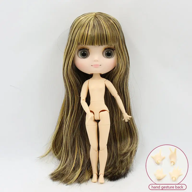 like the picture Кукла Middie blyth, Обнаженная, 20 см, шарнирное тело, матовое лицо с макияжем, серые глаза, мягкие волосы, сделай сам, игрушки, подарок с жестами - Цвет: like the picture