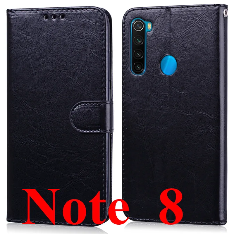 Black- Note 8 Чехол для телефона для Xiaomi Redmi Note 8 Pro Чехол силиконовый бампер кожаный флип-чехол для Xiaomi Redmi Note 8 PRO Note8 Pro черный Fundas - Цвет: Black- Note 8