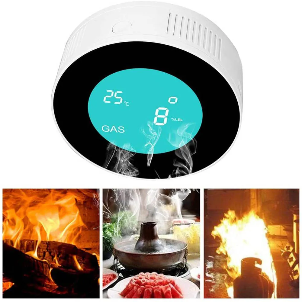 Цифровой детектор газа и дыма со светодиодной подсветодиодный кой монооксида