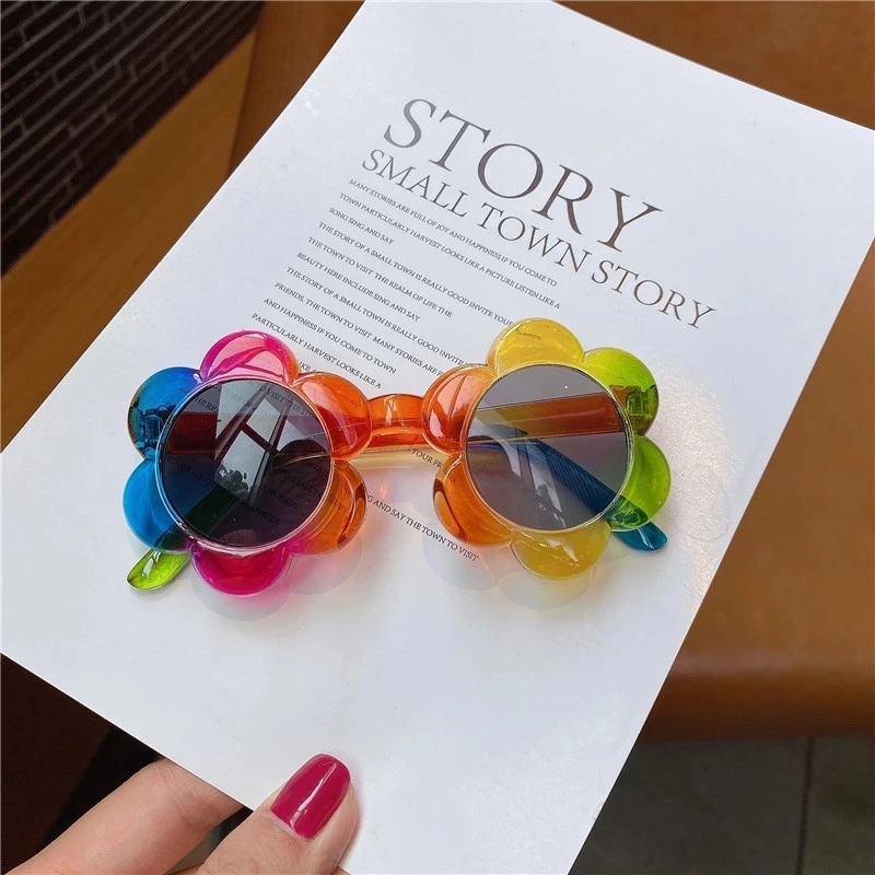 

Oulylan Fashion Children Sunglasses Girls Boys Sunflower Sun Glasses Rainbow Kids Goggles Multicolor Cute Baby Eyewear Lovely