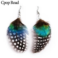 cpop new boho nature feather earring fashion jewelry small chic statement earring women accessories hot sale gift wholesale 2019