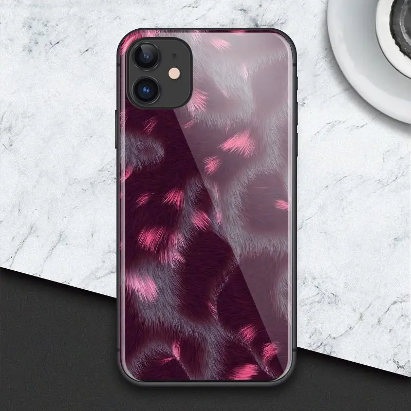 Модный чехол с леопардовым принтом для iPhone SE 6 6s 7 8 Plus X XR XS 11 12 Mini Pro Max из закаленного стекла и мягкого силикона.