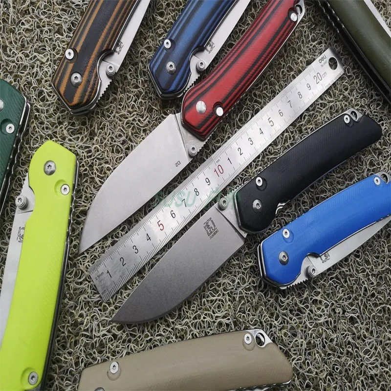 

01 folding knife High quality Pocket knives Tactical survival tool folder blade G10 handle D2 STONE WASH steel EDC Collection