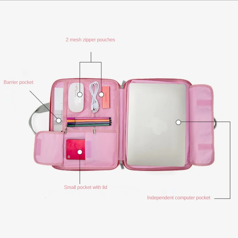 

Business Waterproof Laptop Bag Men's Women's Briefcase Portable Office Document Handbag Travel Gadgets Organize Pouch Accessory