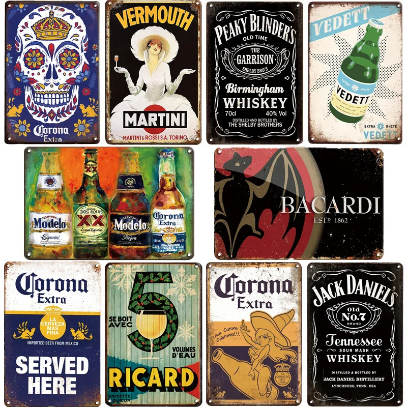 Винтажный пивной металлический знак Bacardi табличка для бара - Цена: 