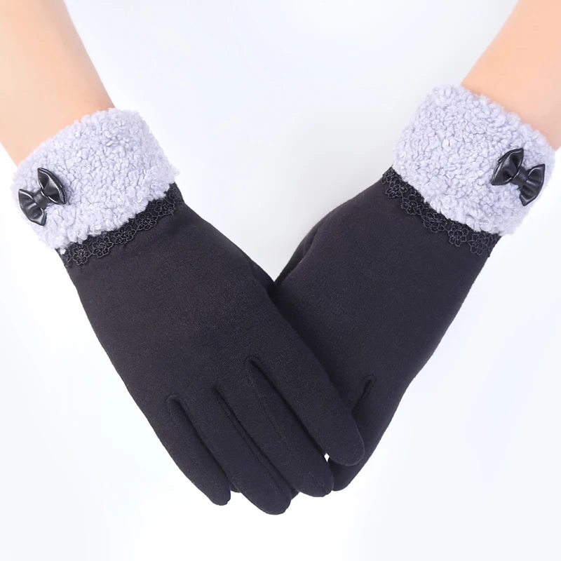 Женские бархатные перчатки Elifashion теплые короткие рукавицы для сенсорных экранов