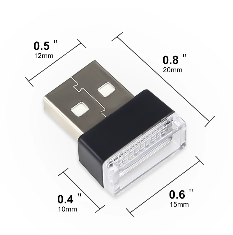 Автомобильный Универсальный USB декоративный светильник светодиодный