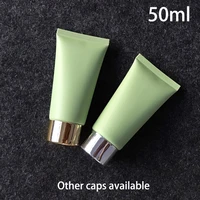 50ml frost plastic soft bottle matte green 50g cosmetic cream facial cleanser container toothpaste lotion tube free shipping