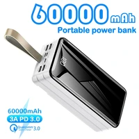 60000mah power bank large capacity phone charging portable 4 usb charger outdoor emergency powerbank for xiaomi samsung iphone