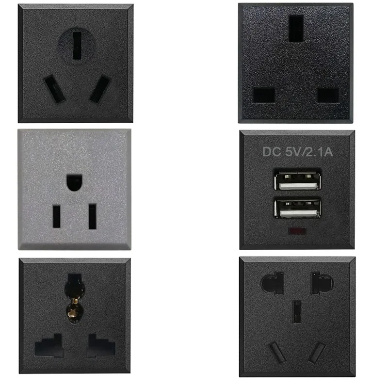 Универсальная розетка, встроенная USB Настольная розетка, двойная USB 2.1A AC зарядка, розетка, настенная панель, розетка, модуль, розетка