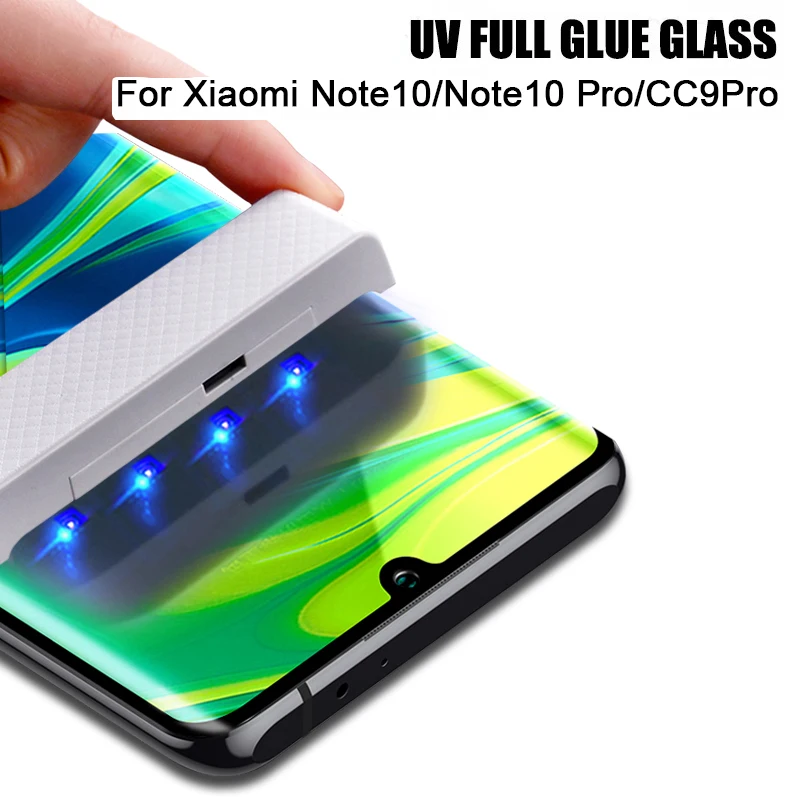 Закаленное УФ стекло для Xiaomi защита экрана с жидким клеем redmi note 9 pro max пленка CC9 10