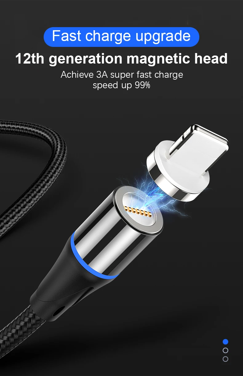 Olaf светодиодный магнитный USB кабель для samsung s9 Xiaomi для iPhone XS X Магнитный штекер и usb type-C кабель и Micro USB кабель для быстрой зарядки