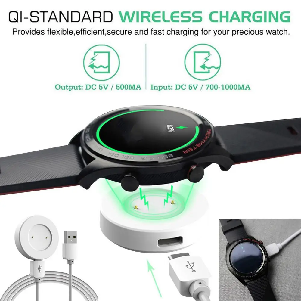 Зарядная док-станция для Huawei Watch GT / GT2 magic Qi беспроводная с USB-кабелем держатель