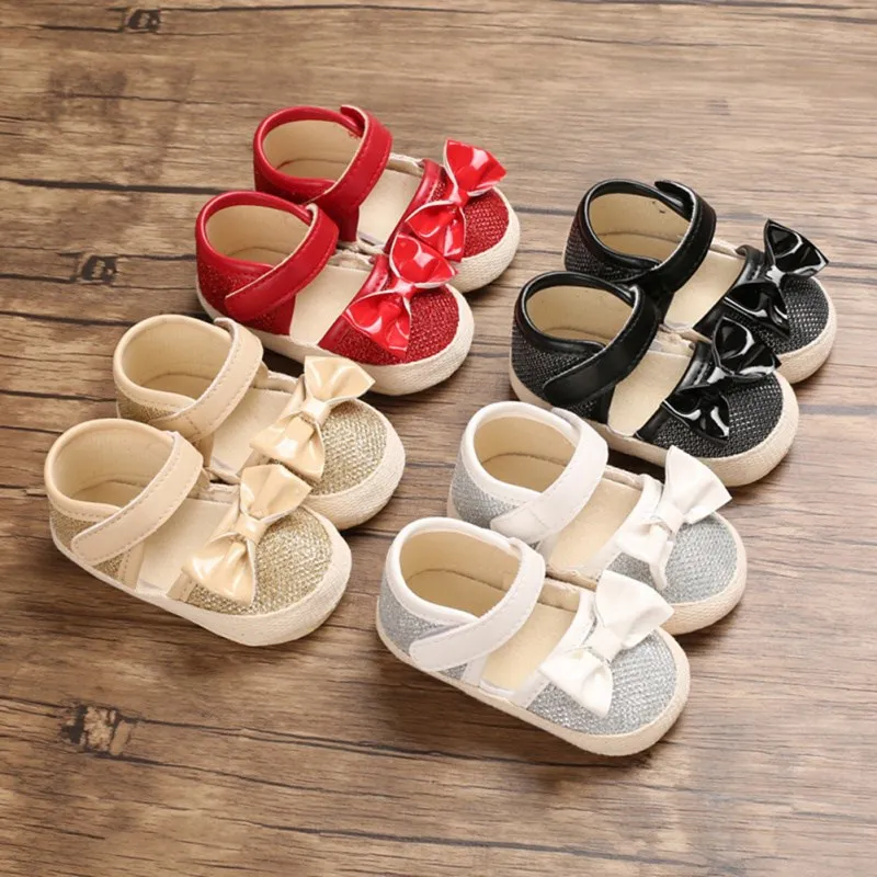 Детские летние сандалии для новорожденных детская обувь с бантом девочек