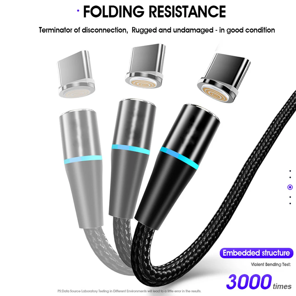 Магнитный кабель Micro USB 1M 3A для быстрой зарядки данных Apple iPhone 7 XS Кабель зарядного