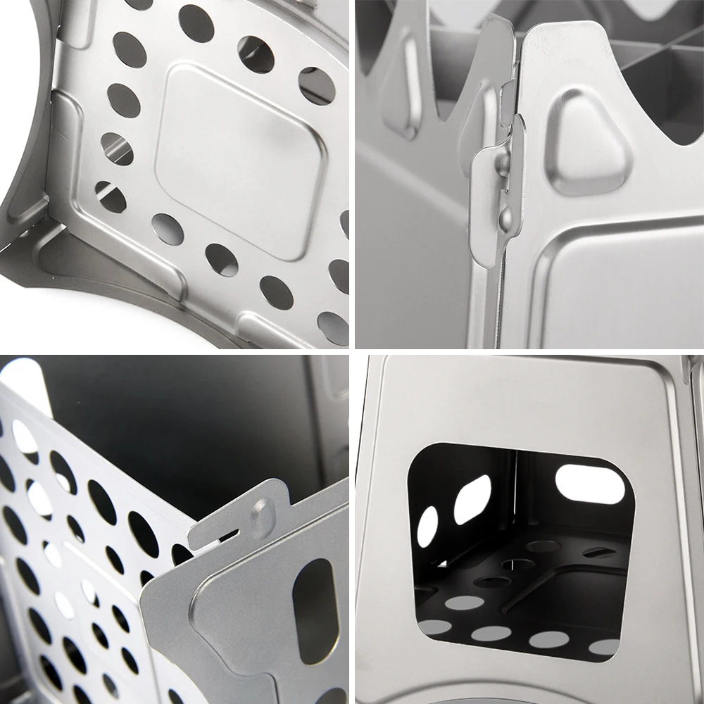 GeerTop Портативный Кемпинг дровяная плита Складная нержавеющая туристическая