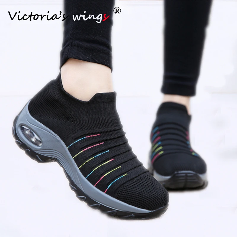 Женские кроссовки Victoria's Wings весна осень 2020 слипоны на плоской платформе для
