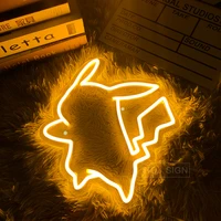 pikachu custom neon sign anime wall decor led light bedroom home store personalized design creative birthday gift