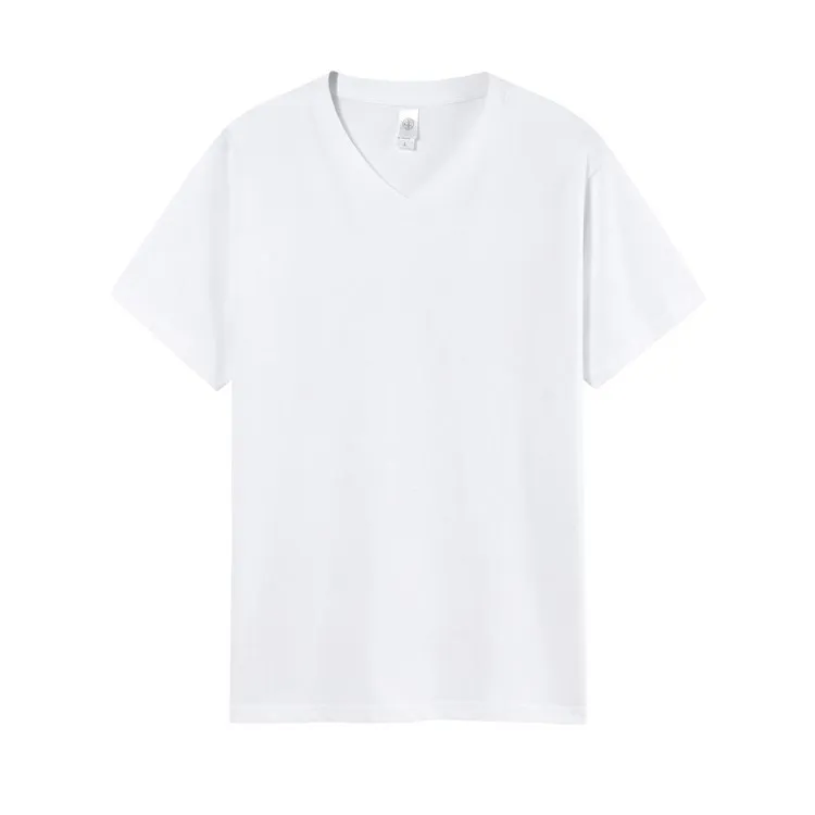 

New solid color loose cotton casual V-neck short-sleeved T-shirt women 2020 gray