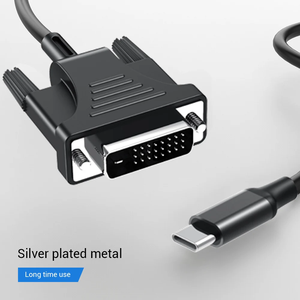 

USB C to DVI Cable Type-C to DVI Cord USB3.1 Type C 10Gbps Transmission Cable for Macbook 12inch Projector Phone Support OTG