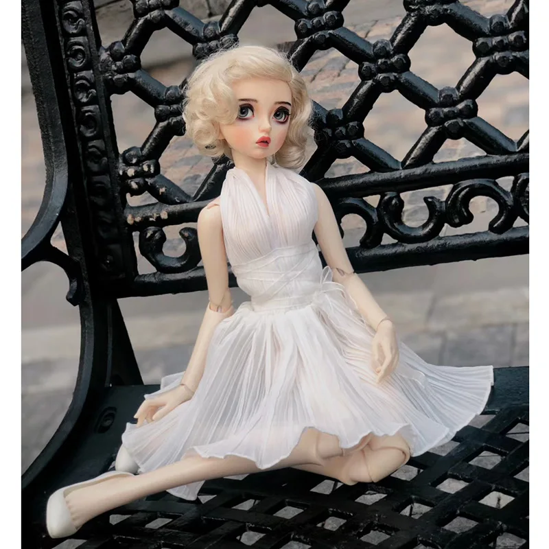 T02-X506-4 Одежда для кукол Blyth st 1/3 1/4 bjd 1/6 аксессуары на заказ белая платье с юбкой в