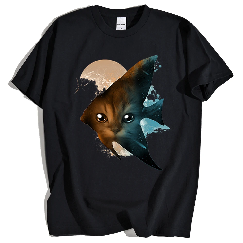 

Fashion Vintage Streetwear Eyes Of Cat Harajuku Cartoons Print Men Loose CrewneckLoose Oversized Clothes Man Kohpweran