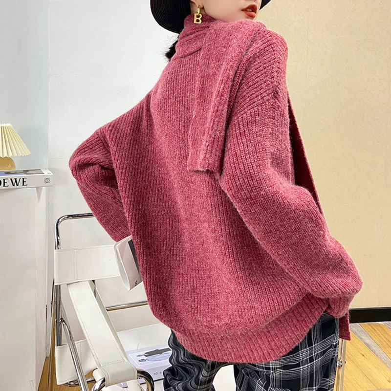 

2020 Autumn And Winter new arrival V-neck Long-sleeved Loose Japanese Style Black Color Sweater For Women C888